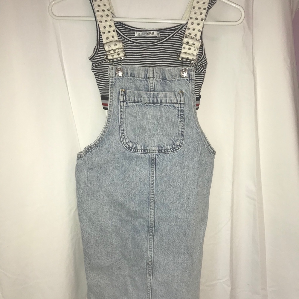 Pull&Bear overall with pocket and cute under bra